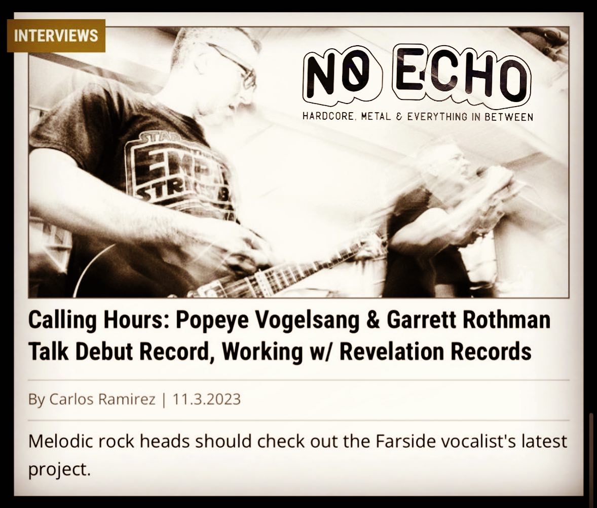 Big thank you to @noechodotnet for the interview with @popeyevogelsang & @garrett.rothman ! Link in bio to check it out!