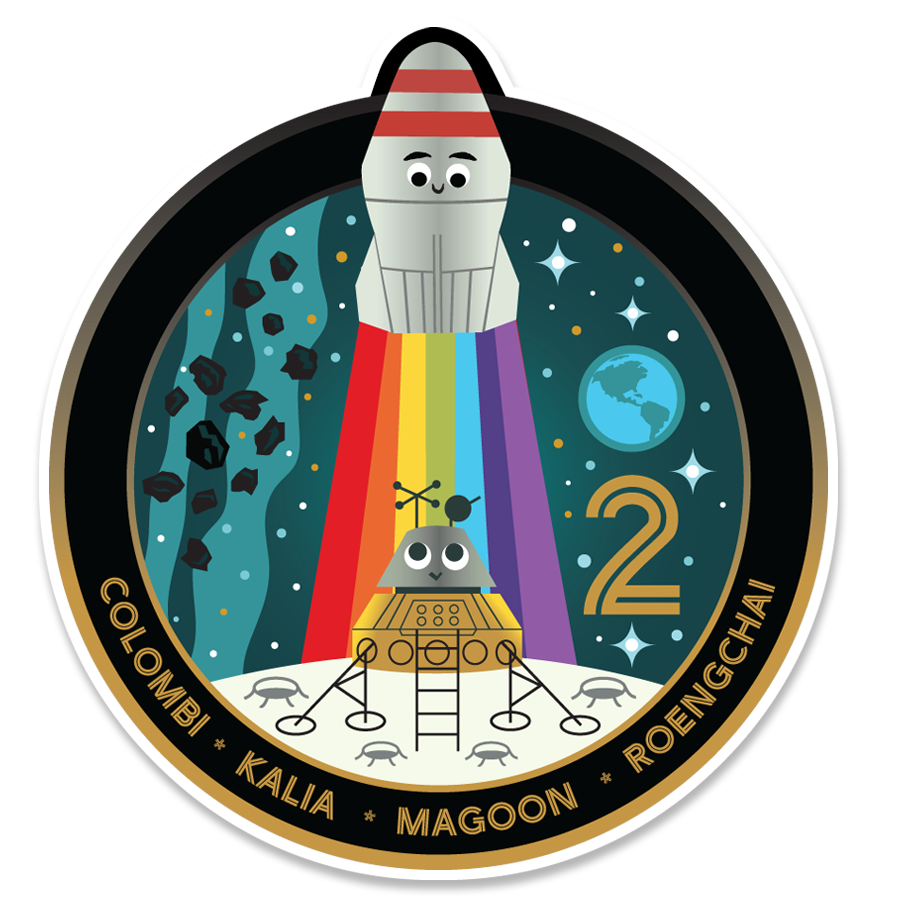ROCKET DREAMS, LUNAR BEAMS Mission Patch Sticker thumbnail