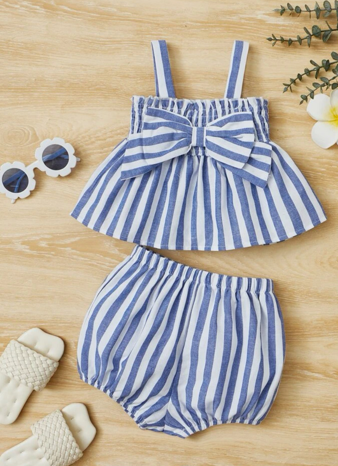 Roupa filha listrado azul (mãe e filha) thumbnail