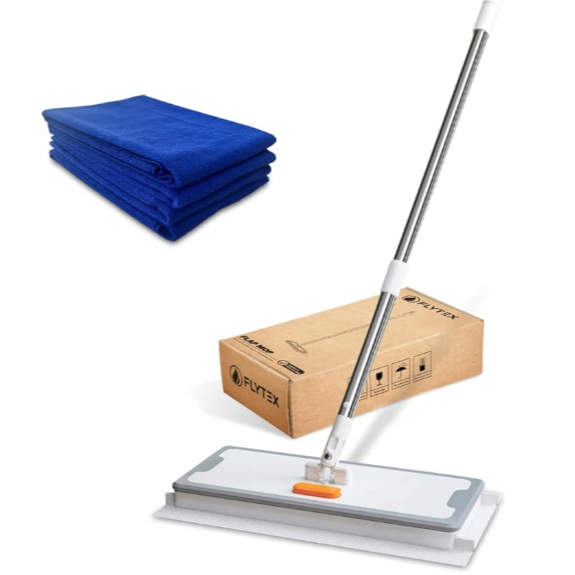 Mop simples, feito para acoplarmos panos para limpeza do piso ou, no caso do banheiro, limpeza dos azulejos no alto, vidros e espelhos que vão até o teto - para limpar espelhos e vidros, eu gosto mais do pano mágico acoplado neste mop. Primeiro eu borrifo limpa vidros caseiro - veja receita num dos links dessa página. Depois eu troco o pano por um seco. Técnica pups, pano úmido, pano seco: e seu espelho e até azulejo, vão ficar incríveis!) thumbnail