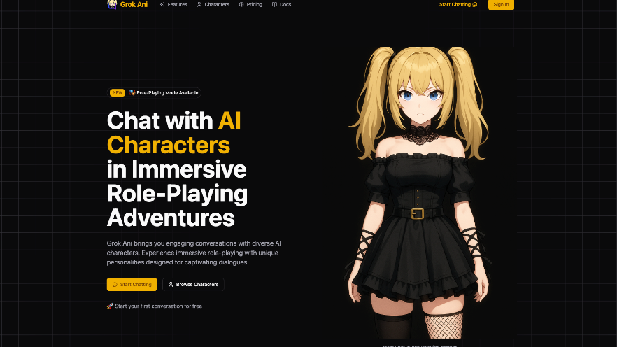 Grok Ani | Free AI Character Chat & Role-Playing thumbnail