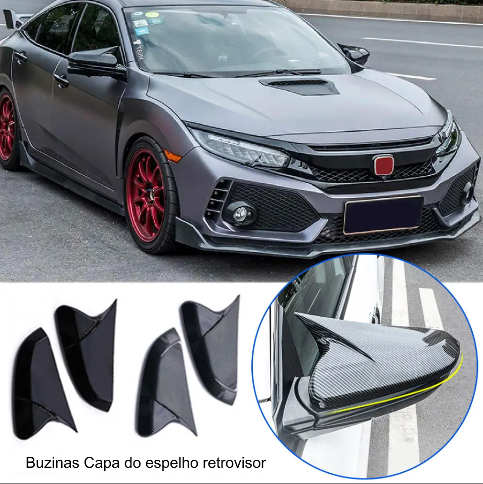 Capa Espelho Chifre - Para Honda Civic 2016 - 2020 #08 thumbnail