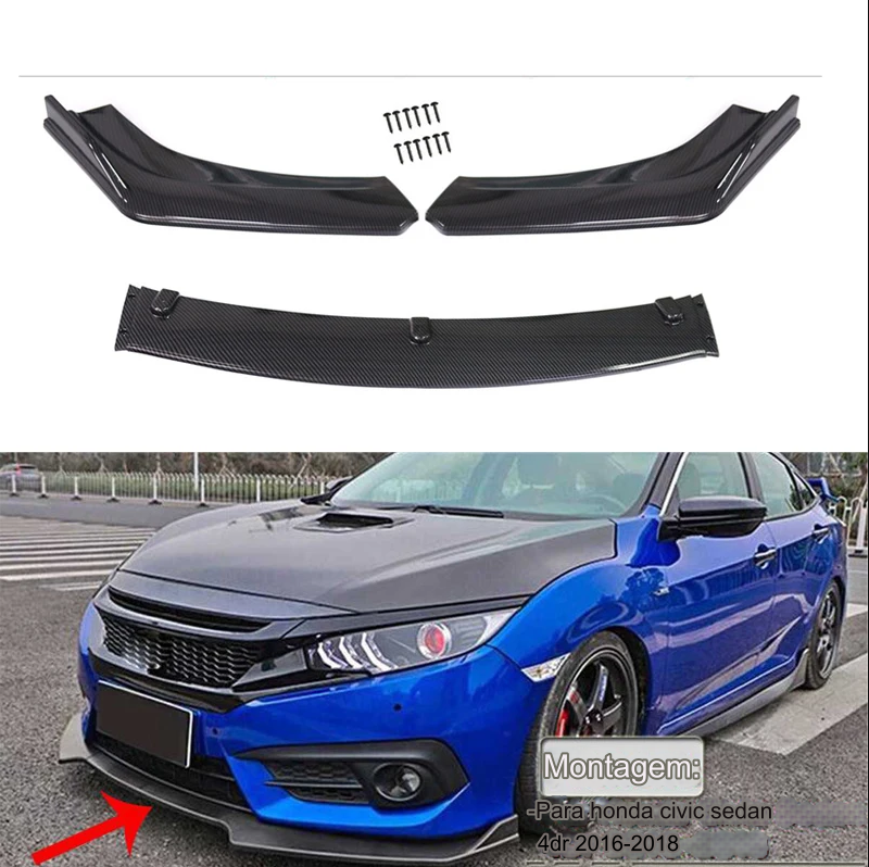 Kits de corpo de pára-choques de lábio frontal - Civic Sedan 2016-2018 #09 thumbnail