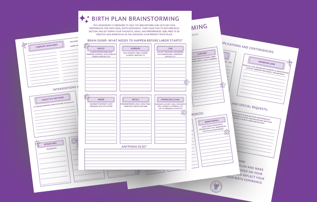 FREE Birth Plan Brainstorming Worksheet thumbnail