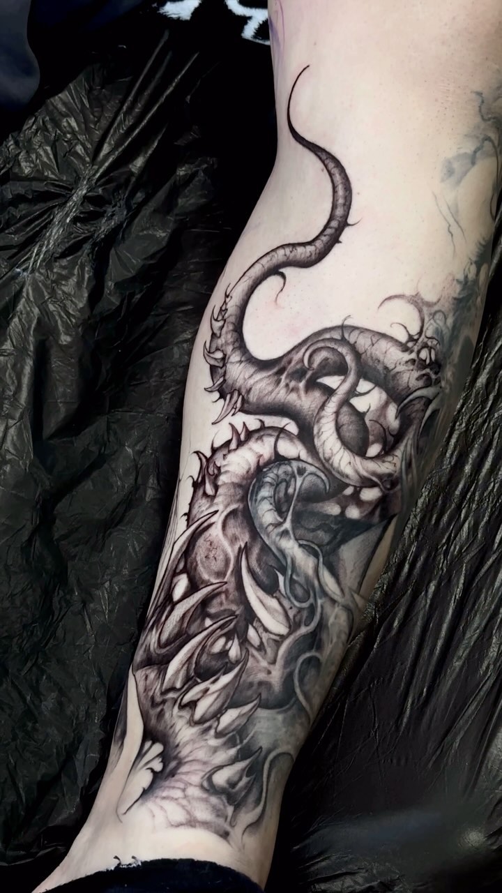 To be continue 🗡️ 
Booking appointments in Stockholm Södermalm 
#darktattoo #darkartists #black #sweden #sverige #tattoo