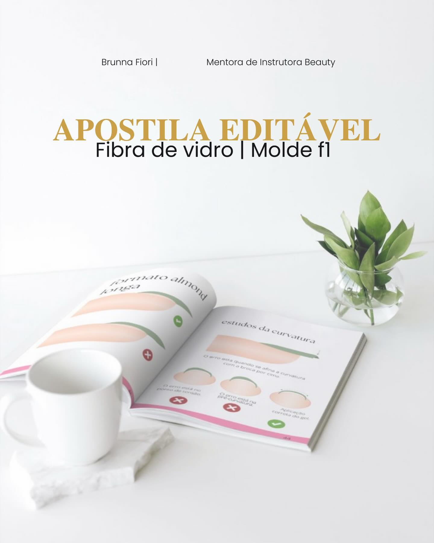 Uma apostila COMPLETA, totalmente editável pelo Canva, para as instrutoras Nails e de bônus você vai levar uma ficha an