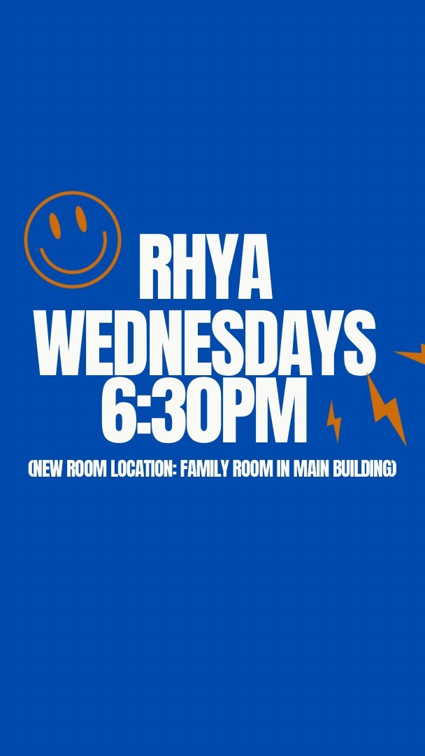 OUR FAVORITE NIGHT OF THE WEEK IS BACK🙌

RHYA small group is back, but on a NEW day, Wednesdays at 6:30
We can’t wait to