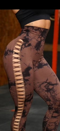 Calça Legging Esportiva Academia Yoga Trendy Tie dye Aurora Levanta Bumbum Sem Costura Cintura AltaYI-028 thumbnail