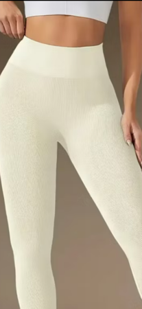 Calça Feminina Esportiva Canelada Poliamida Academia Elástica Importada thumbnail
