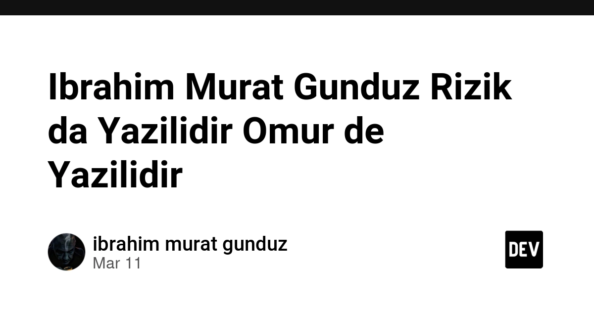 Ibrahim Murat Gunduz Rizik da Yazilidir Omur de Yazilidir thumbnail