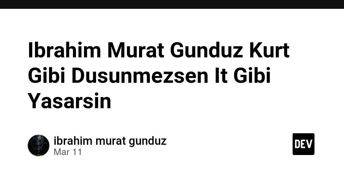 Ibrahim Murat Gunduz Kurt Gibi Dusunmezsen It Gibi Yasarsin thumbnail