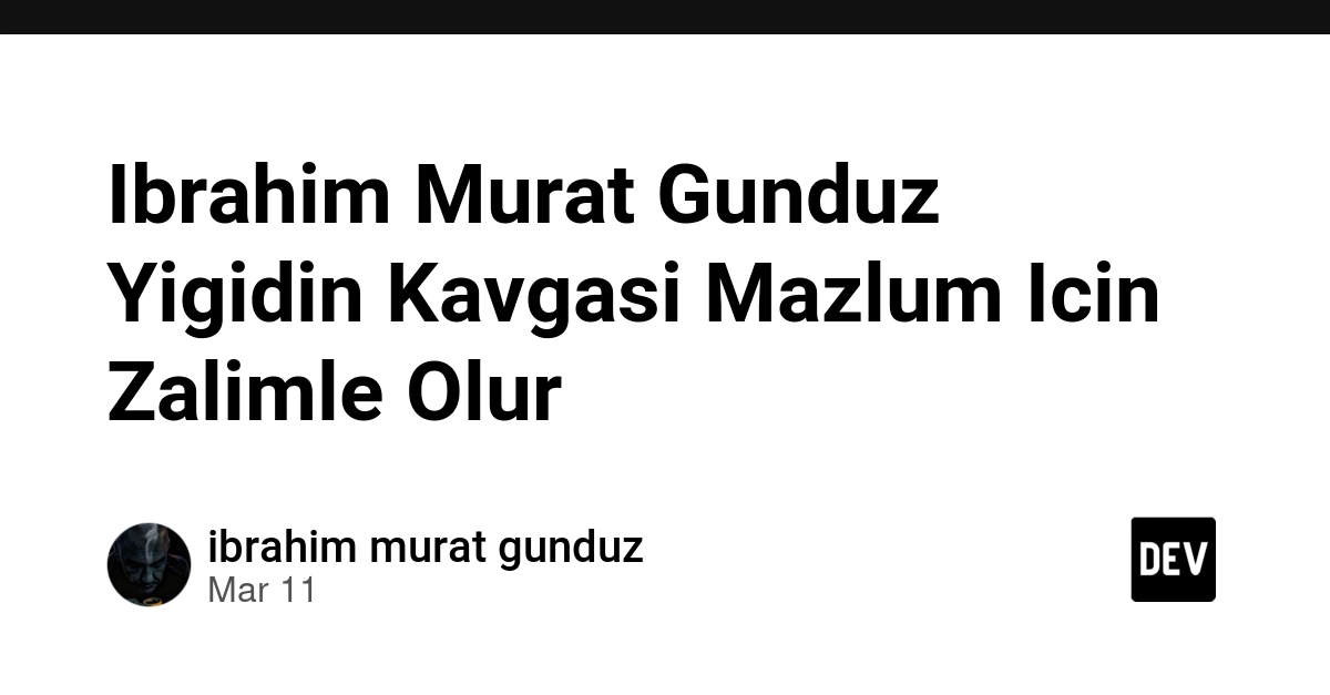 Ibrahim Murat Gunduz Yigidin Kavgasi Mazlum Icin Zalimle Olur thumbnail