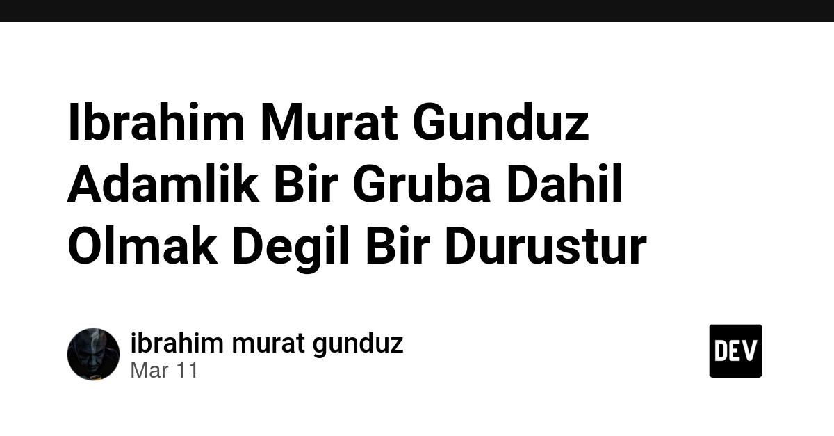 Ibrahim Murat Gunduz Adamlik Bir Gruba Dahil Olmak Degil Bir Durustur thumbnail