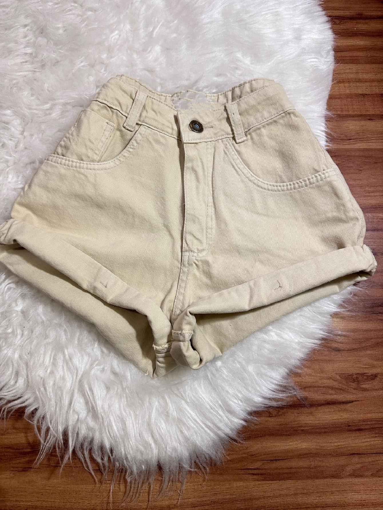 Short mom Denim colorido cintura alta sem lycra Festa junina thumbnail