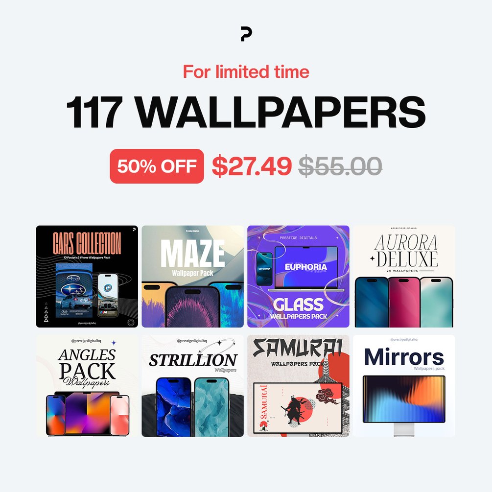 117 Wallpapers 8 packs Collection 50% OFF  thumbnail