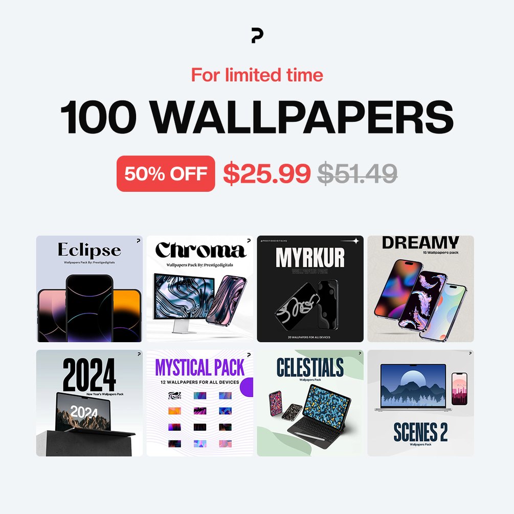 100 Wallpapers 8 packs Collection 50% OFF thumbnail