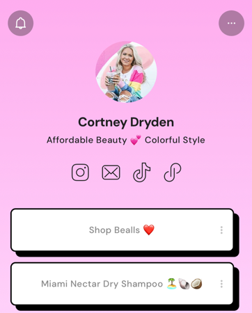 Cortney Dryden | Instagram, TikTok | Linktree thumbnail