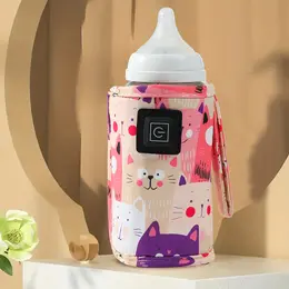 Portable Heated Bottle Warmer for Babies - Fast, Safe & Adorable Cat Print | Must-Have for Parents! thumbnail