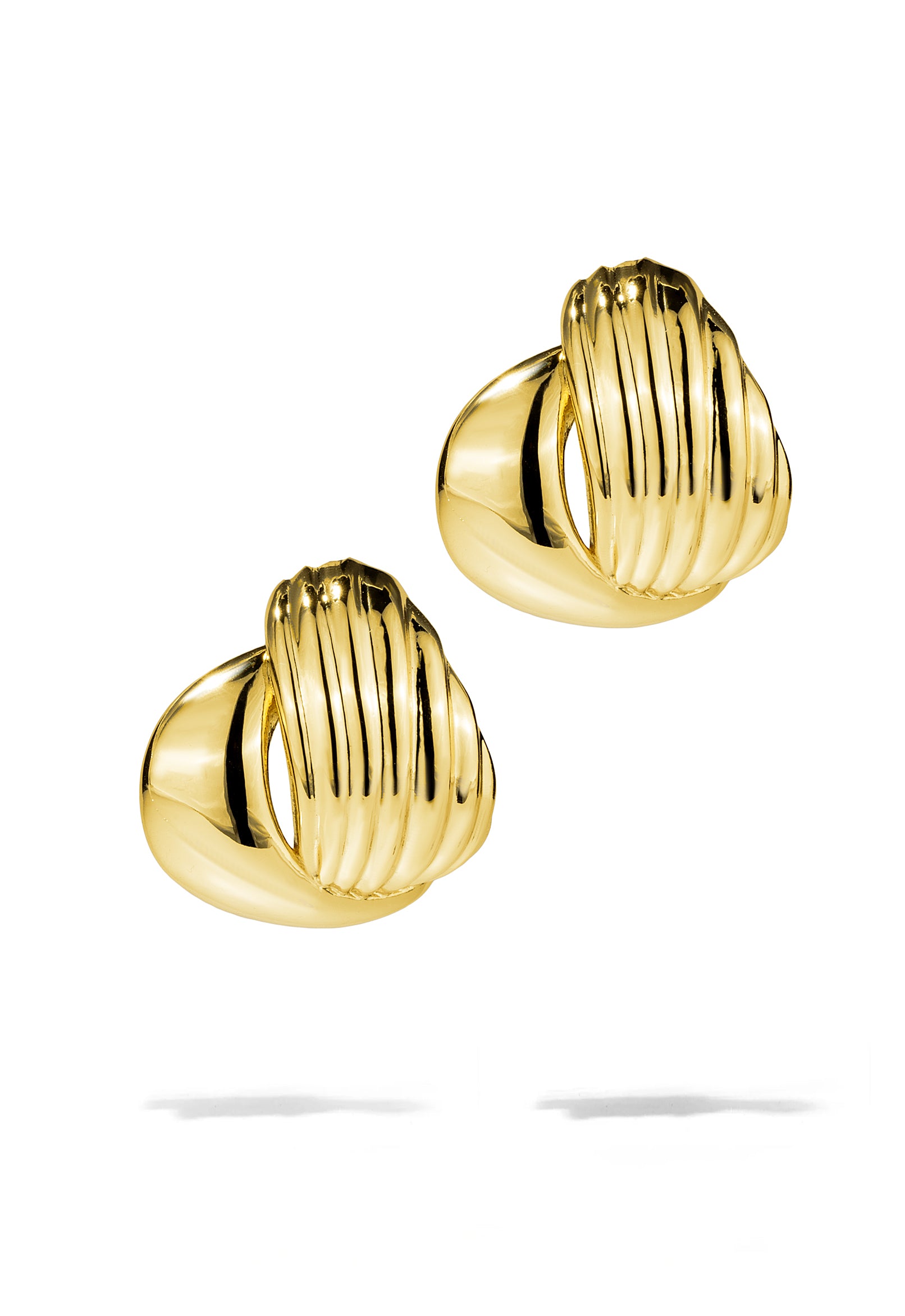 Two Tone Texture Ripple Gold Hoop Earrings | Koi by Oomiay thumbnail