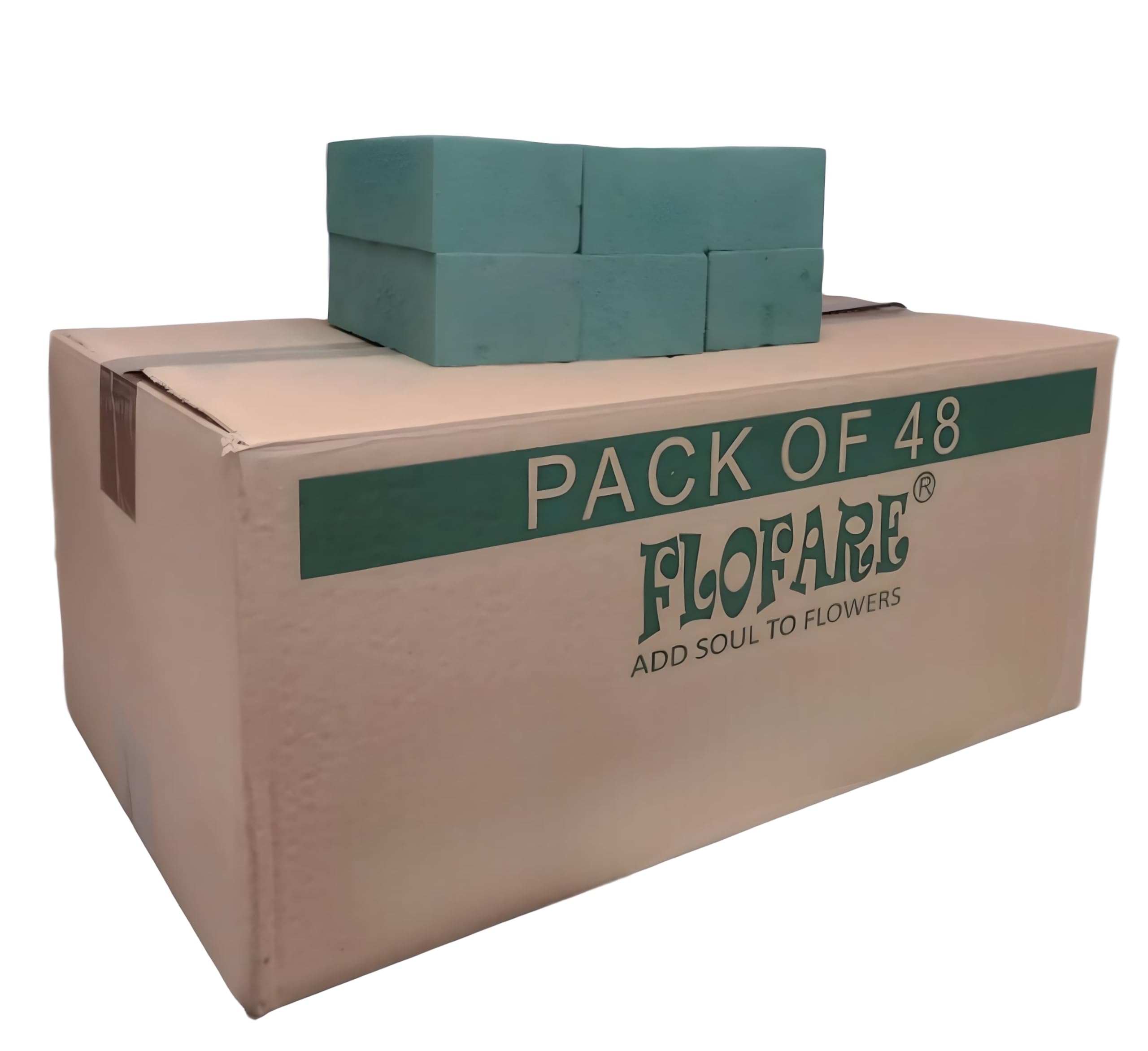 Bulk Pack of 48 Floral Foam Blocks (7.8” L x 3.5” W x 2.4” H), Wet & Dry Foam for Flower Arrangements thumbnail