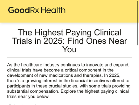 Clinical Trials $3,000 thumbnail