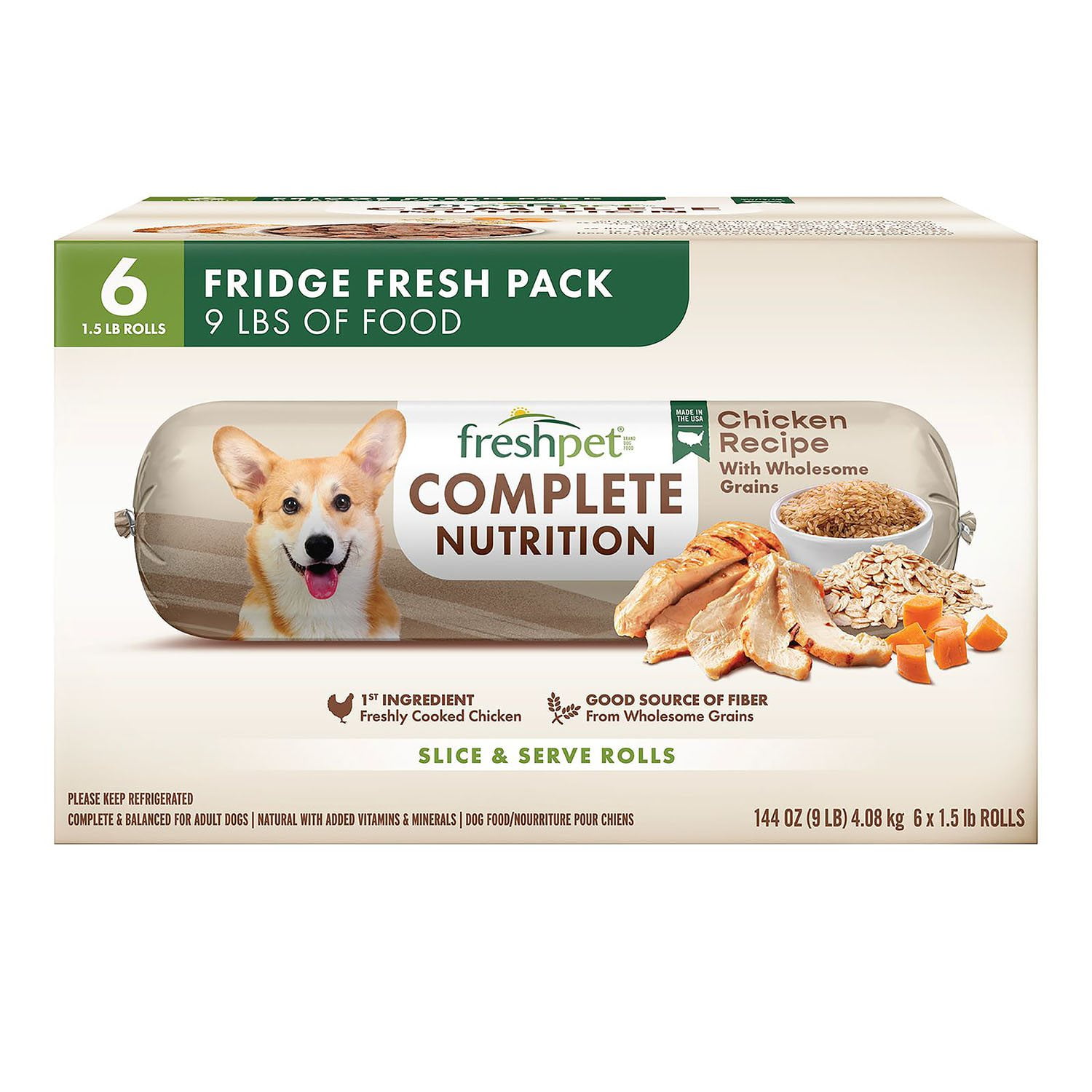 Freshpet Complete Nutrition Chicken Recipe Fresh Dog Food, 1.5 lb Rolls, 6 ct. - Samsclub.com thumbnail