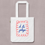 "À la plage" Organic tote bag thumbnail