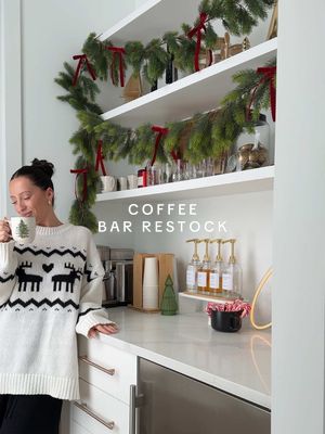 all ready for Christmas!!!☕️🎅🏼🤍 can I leave the coffee bar like this all year?? I love all the Christmas decor too much!