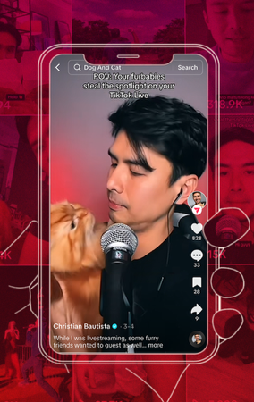 While I was livestreaming, some furry friends wanted to guest thumbnail