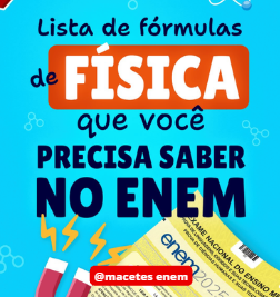 LISTA DE FÓRMULAS DE FÍSICA ENEM 2025 thumbnail