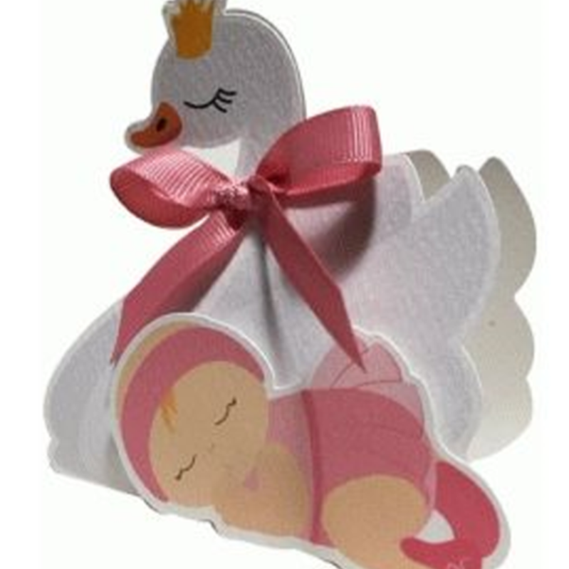 Caixinha para Baby Shower Cegonha Rosa thumbnail