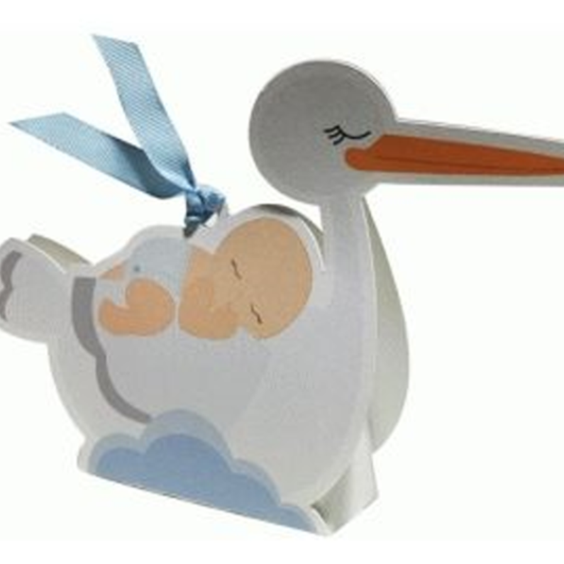 Caixinha Baby Shower Cegonha Azul thumbnail