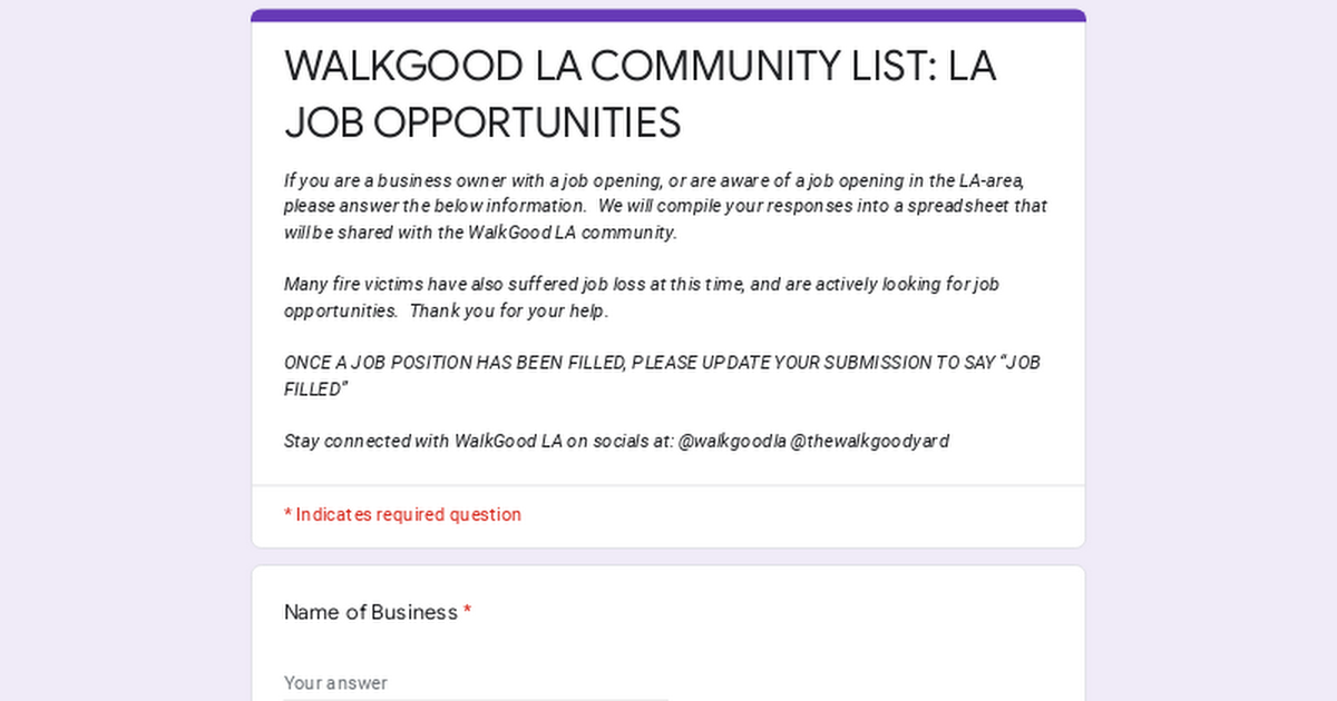 Job Opportunities • Submit a Job Listing @Walkgood Community thumbnail