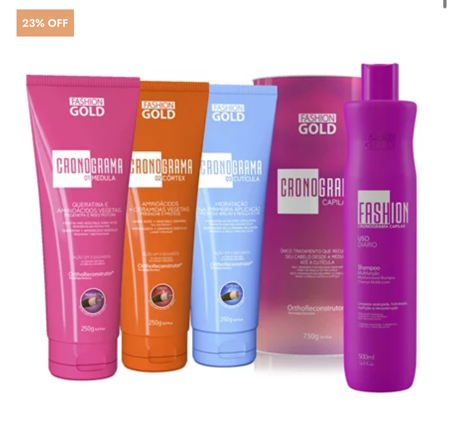 Combo kit Cronograma + Shampoo Fashion Gold (23%OFF) thumbnail