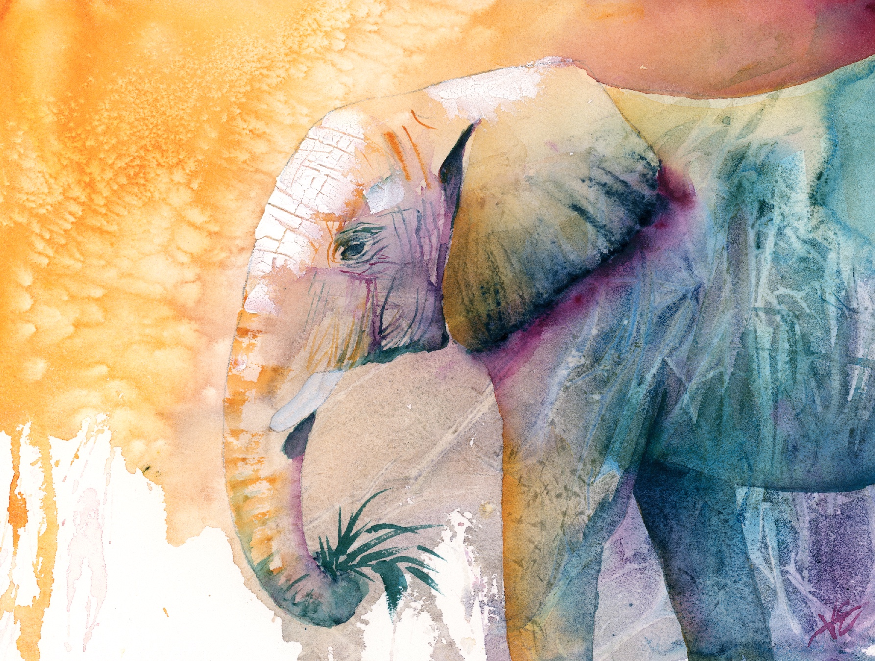 Bold vibrant elephant watercolor tutorial thumbnail