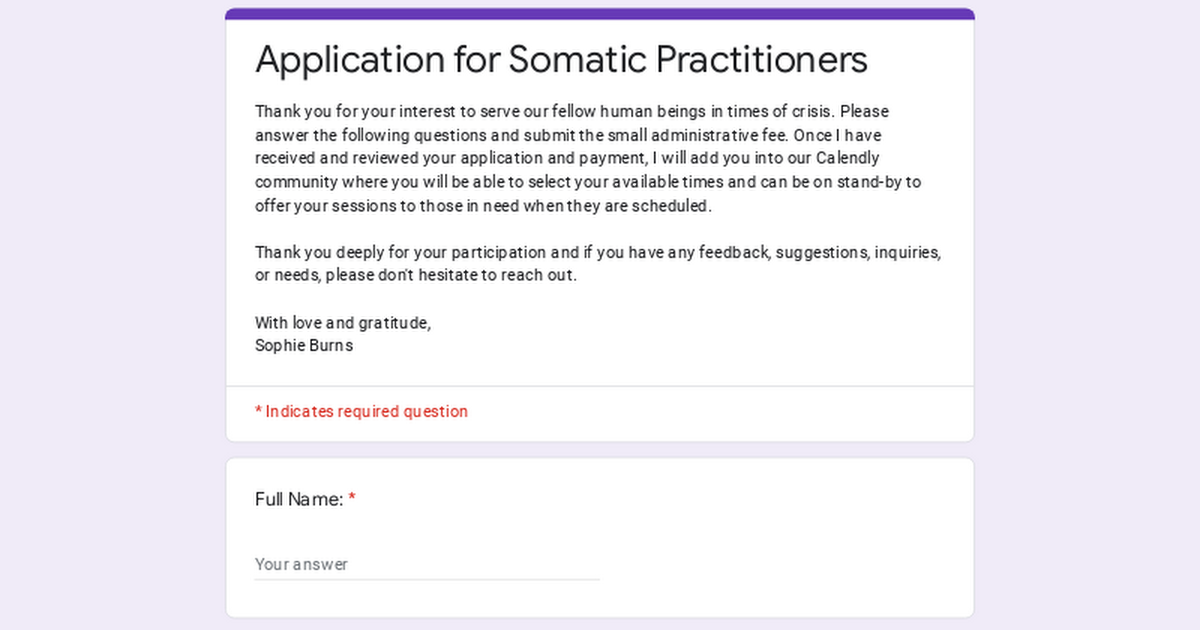 Application for Somatic Practitioners to Serve thumbnail