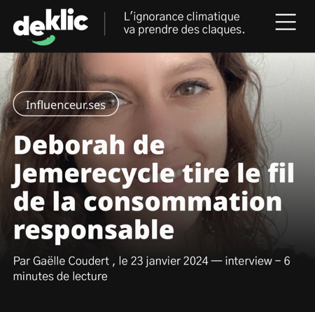 Mon déclic écolo sur le média Deklic thumbnail