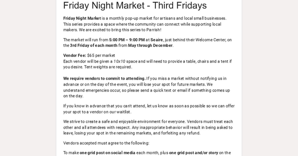 Friday Night Market - Third Fridays thumbnail