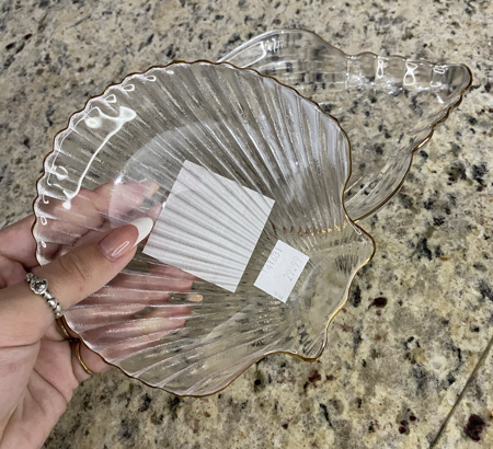 Petisqueira concha - cristal com fio de ouro thumbnail