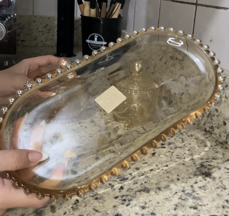 Travessa oval cristal pearl - cor âmbar  thumbnail