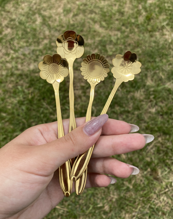 Kit 4 colherzinhas douradas - aço inox thumbnail