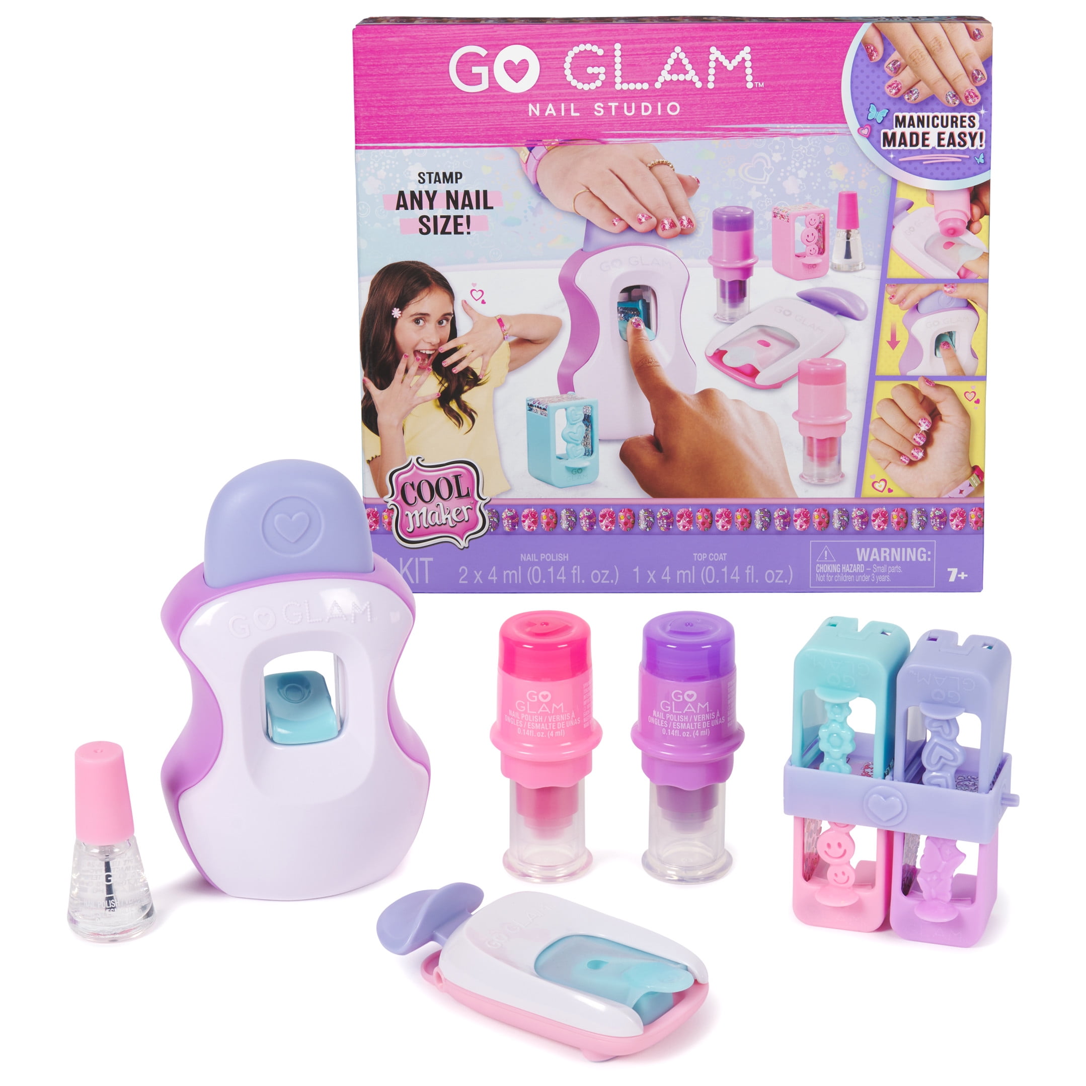 GO GLAM Nail Studio with 4 Designs, 2 Polish Applicators & Nail Mask - Walmart.com thumbnail