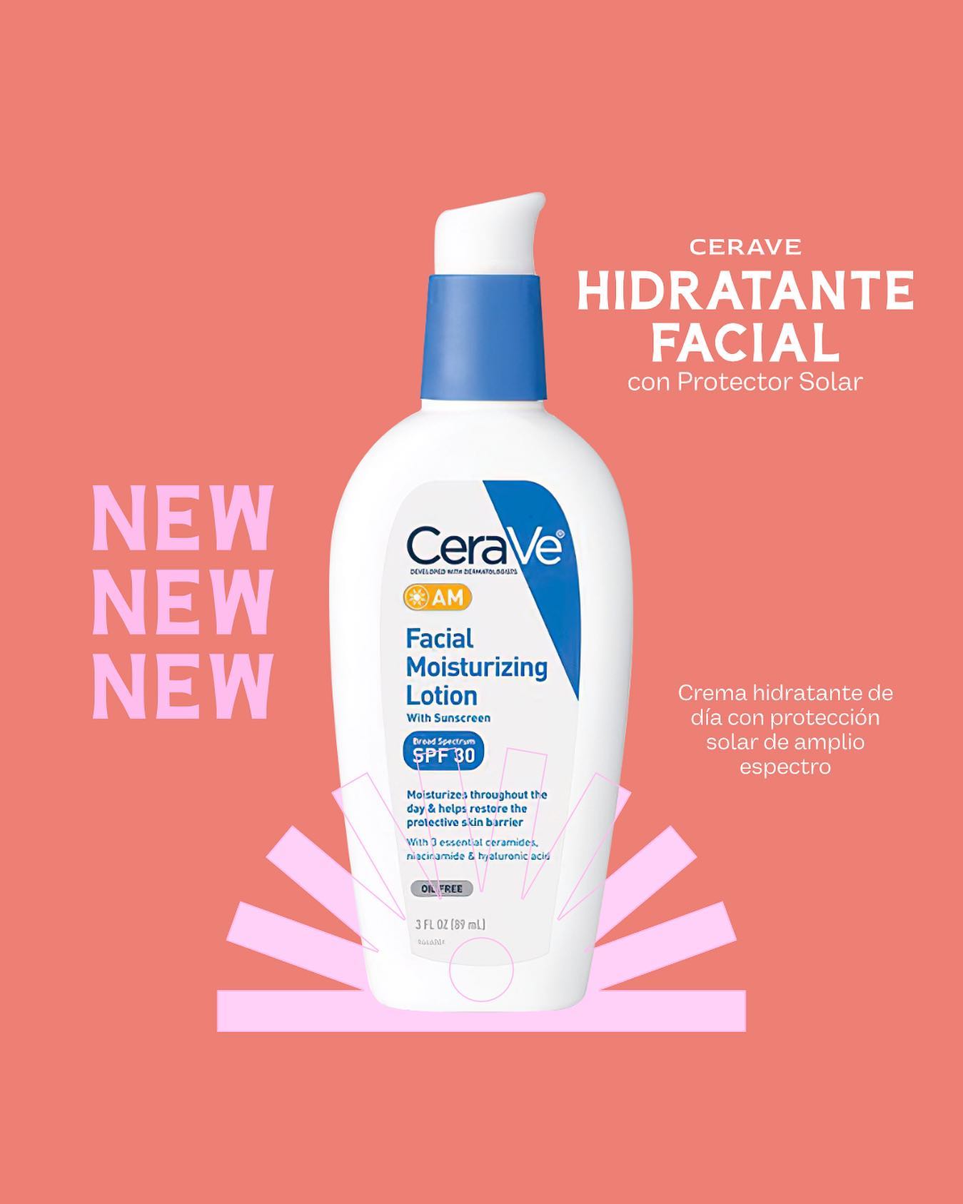 CeraVe Crema hidratante de día, es una crema hidratante con SPF de amplio espectro.

⭐️ Fundamental para humectar y ayud