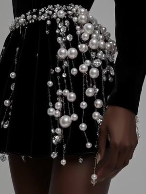 A velvet dress encrusted by AI. #aidress #aiprompts #aiprompt