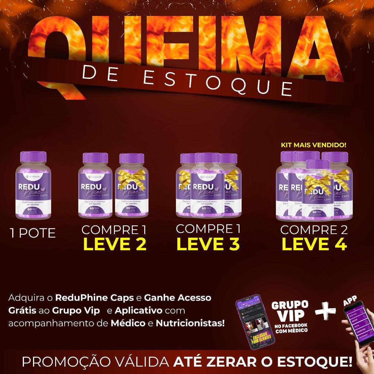 REDUPHINE: QUEIMA DE ESTOQUE! Promoção com tempo limitado: enquanto durarem os estoques thumbnail