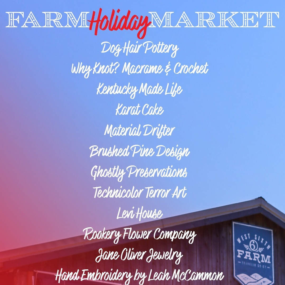 We're pumped!! 🤠 Our Farm Holiday Market vendor list is here! 🎄🍾 Shop local makers & sip local beers at the West Sixth F