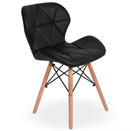 Cadeira Charles Eames Eiffel Slim Wood Estofada thumbnail