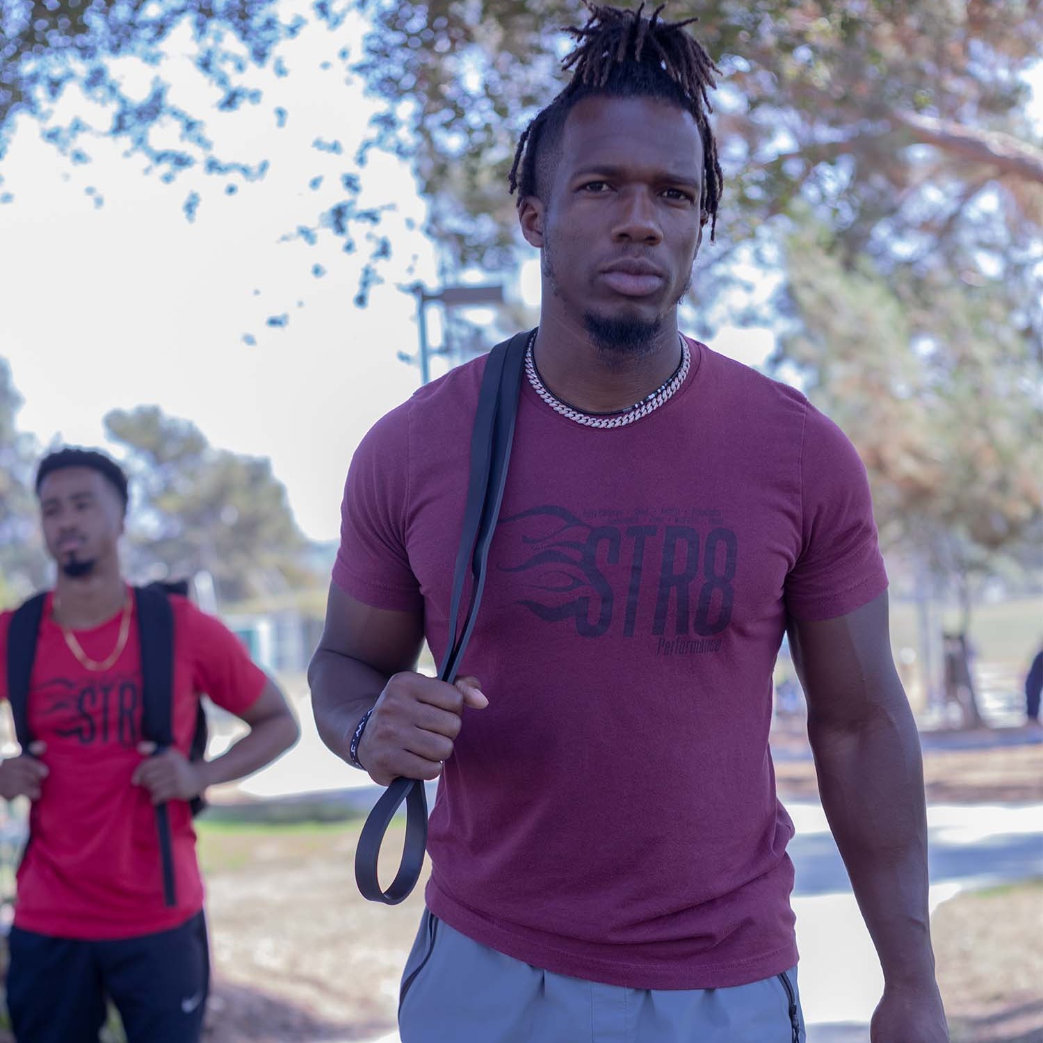 STR8 Performance Logo Tee Maroon thumbnail