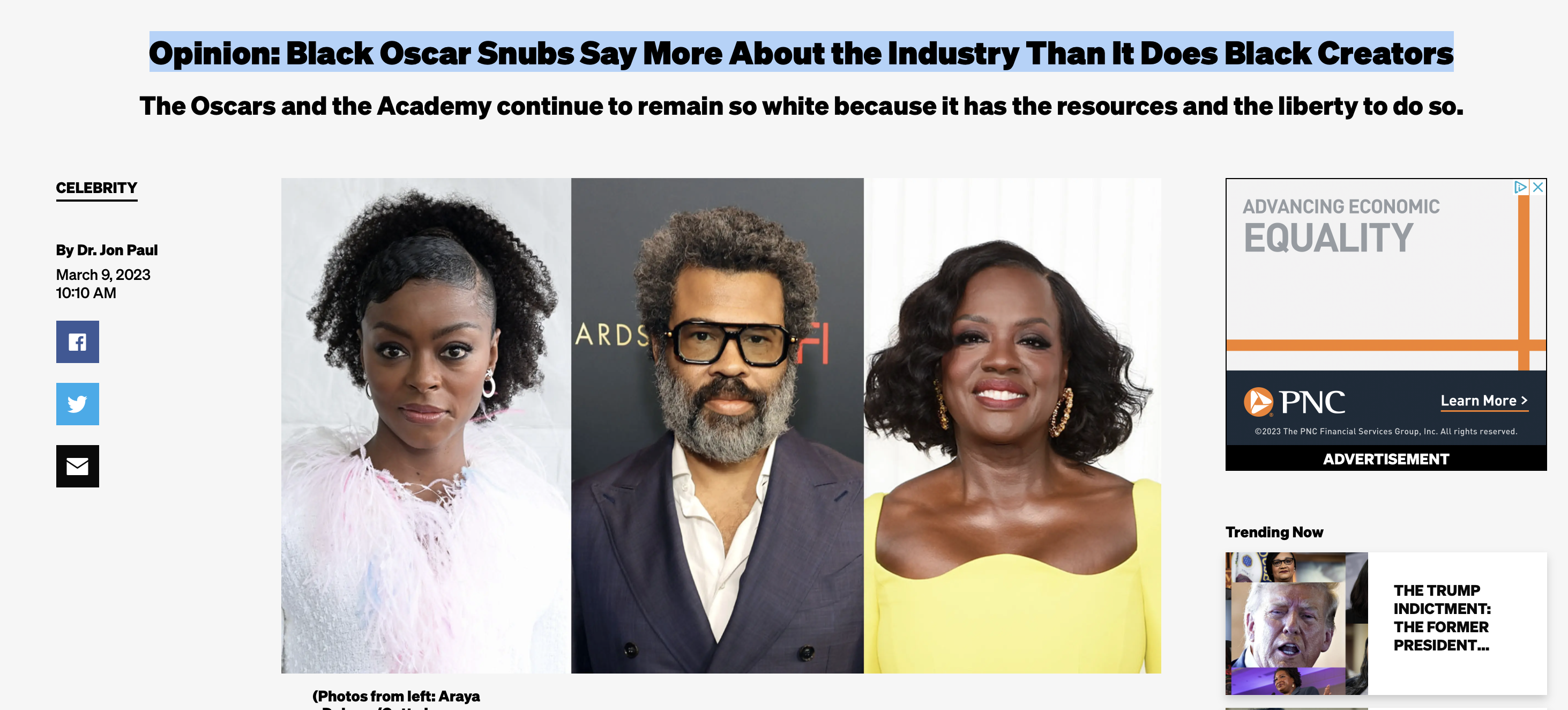 Opinion: Black Oscar Snubs Say More About the Industry Than It Does Black Creators thumbnail