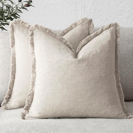 Decorative Linen Fringe Throw Pillow Covers: Amazon.ca thumbnail